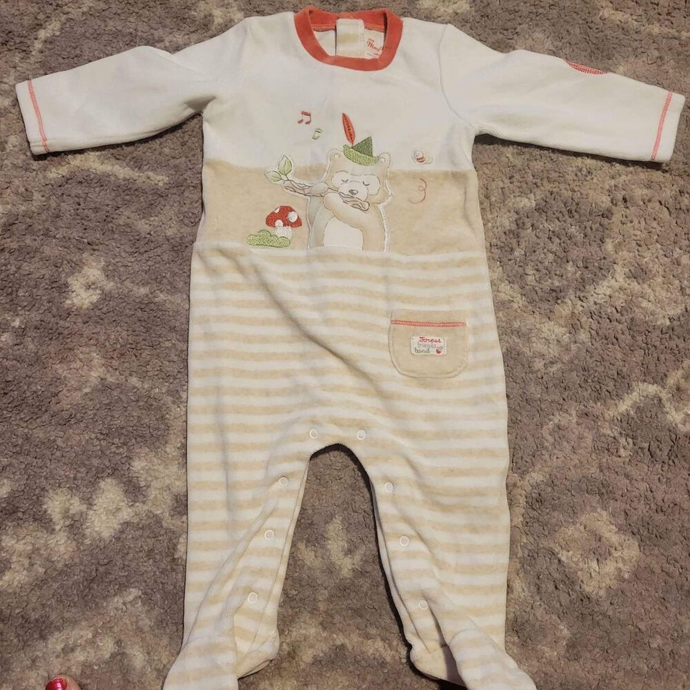 Vintage May Oral 4-6 mo velour sleeper